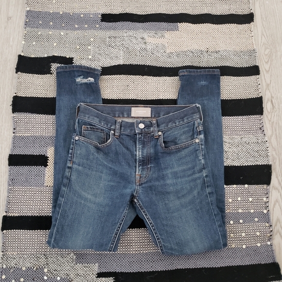 EVERLANE indigo distress the skinny fit  denim Jeans 28 - Picture 2 of 11